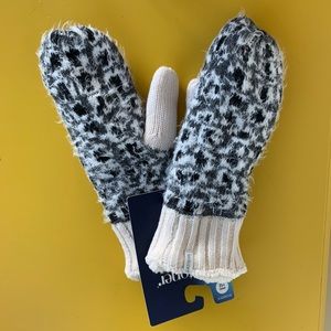 Isotoner Mittens 1 Size leopard Gray Black Warm